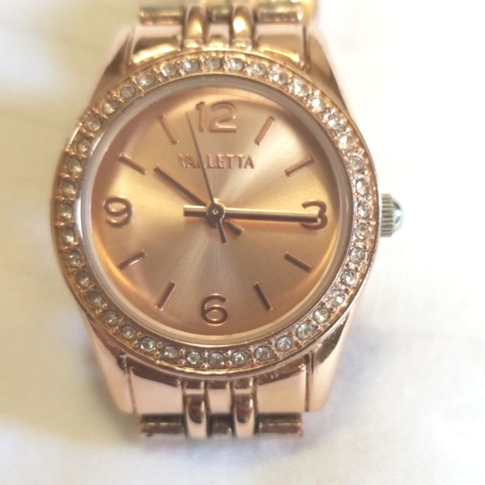 Valetta Rose Gold Rhinestone Watch - Picture 2 of 8